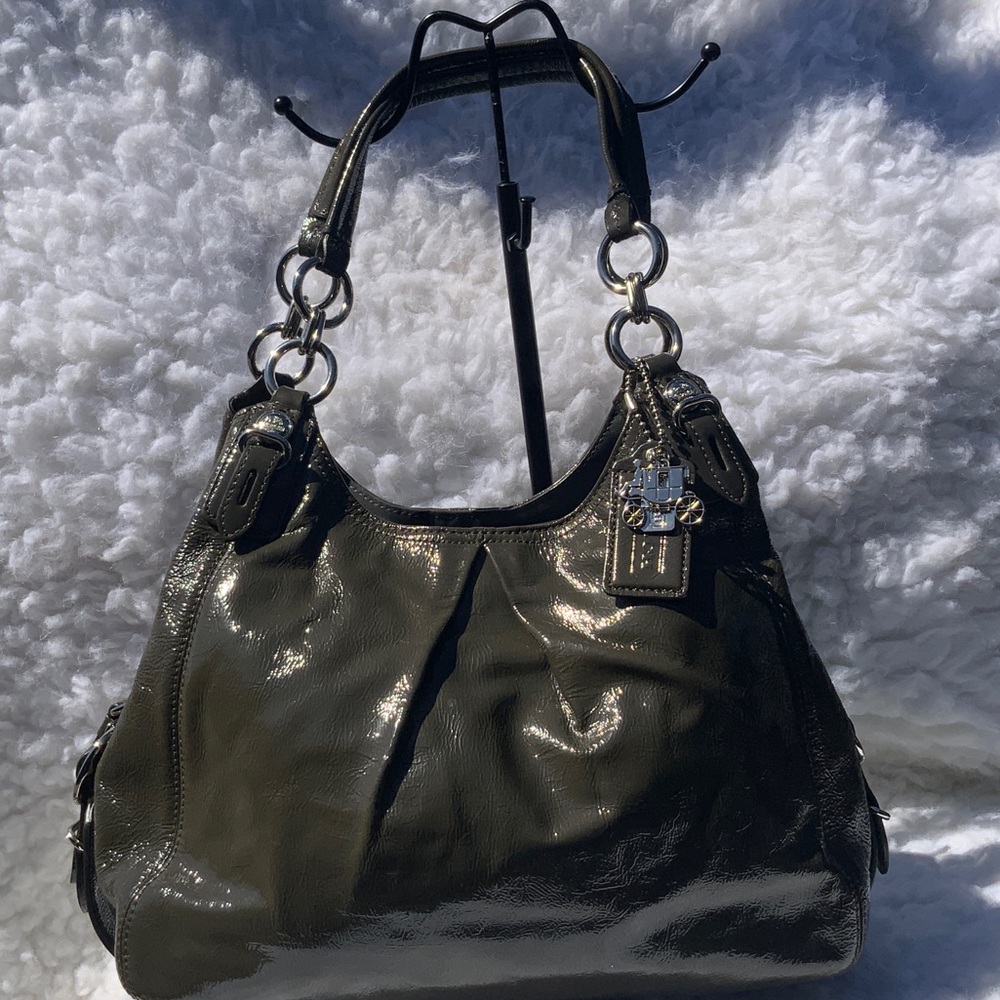 Coach Madison Maggie Patent Shoulder Bag Olive Green (NWOT)